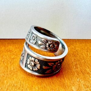 Vintage Spoon Ring, Imperial Stainless Design, Size 8 1/2